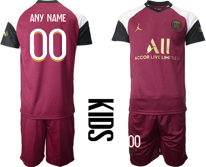 2021 Paris Saint Germain away kids any name soccer jerseys->youth soccer jersey->Youth Jersey